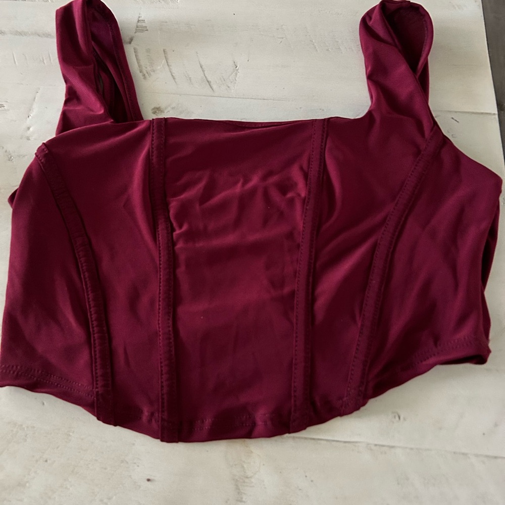 Fashion Nova Deep Red Crop Top, Brand New